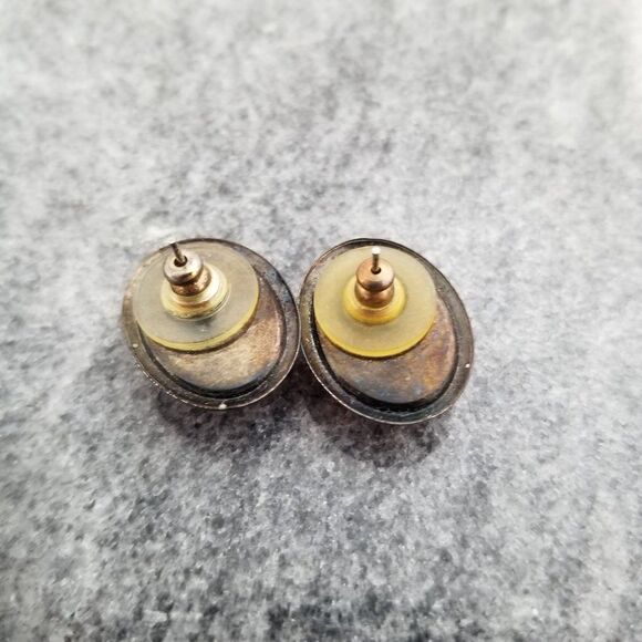 Vintage Red Cabochon Post Earrings, Minimal Simple Earrings, - Picture 3 of 5